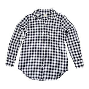J.CREW PETITE BUTTON‑UP SHIRT – BLACK/WHITE CHECK – 100% COTTON – XS PETITE